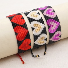 Fashion Hand-woven Heart Shape Rice Bead Bracelet