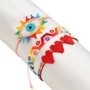ethnic style simple rainbow lucky eye rice bead woven heart braceletpicture6
