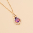 fashion full diamond gradient glass pendent copper necklacepicture16