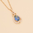 fashion full diamond gradient glass pendent copper necklacepicture17