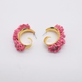 Bohemian exaggerated fabric rose flower earringspicture13