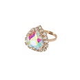 Korean geometric alloy crystal heartshaped ring wholesalepicture19