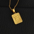 fashion gold medal square letter necklace wholesalepicture48