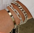 punk style flat snake bone chain multilayer thick chain bracelet setpicture14