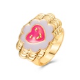 fashion heart flower metal geometric ring wholesalepicture37