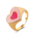fashion double heart contrast color alloy dripping ringpicture15