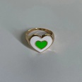 fashion double heart contrast color alloy dripping ringpicture17