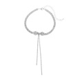 fashion bow rhinestone tassel short necklace wholesalepicture13