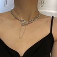 hiphop geometric thick chain heart necklace earrings setpicture16