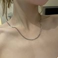simple inlaid with color zircon thin chain necklacepicture16
