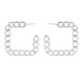 retro alloy square chain earringspicture15