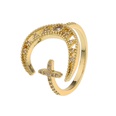 Fashion Moon Star Gold Hollow Diamond Open Ring Wholesalepicture15