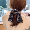 retro silk printing letter bow hair bandpicture27