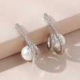 Korean fashion simple pearl microinlaid zircon goldplated earringspicture13