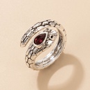 simple red diamond metal snake ringpicture8
