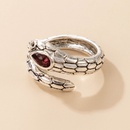simple red diamond metal snake ringpicture9