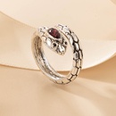 simple red diamond metal snake ringpicture12
