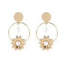 Bohemian alloy flower inlaid pearl earringspicture6