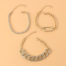 fashion golden Cuban chain full diamond multilayer braceletpicture9