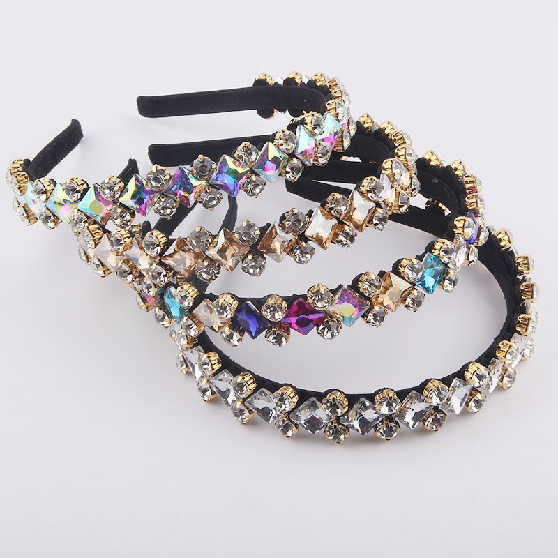 fashion diamondstudded geometric colorful headband
