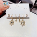 fashion microinlaid zircon geometric earrings set wholesalepicture12