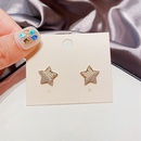 Korean copper inlaid zircon beads star earringspicture11