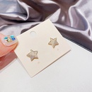 Korean copper inlaid zircon beads star earringspicture12