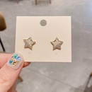 Korean copper inlaid zircon beads star earringspicture13