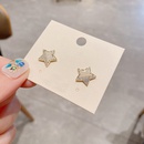 Korean copper inlaid zircon beads star earringspicture14