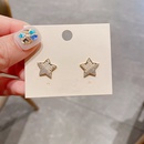 Korean copper inlaid zircon beads star earringspicture15