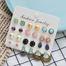 retro pearl flower mixed 12 pairs earrings setpicture11