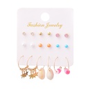 fashion beach shell star pendant 9 pairs of earrings setpicture12