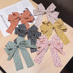 Korean big bow floral top clip