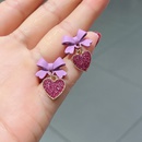 cute sweet bow heartshaped earringspicture7