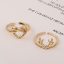 Simple Copper Plated Real Gold Heartshaped Antler Open Ringpicture10