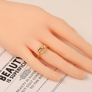 Simple Copper Plated Real Gold Heartshaped Antler Open Ringpicture11