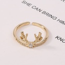 Simple Copper Plated Real Gold Heartshaped Antler Open Ringpicture13