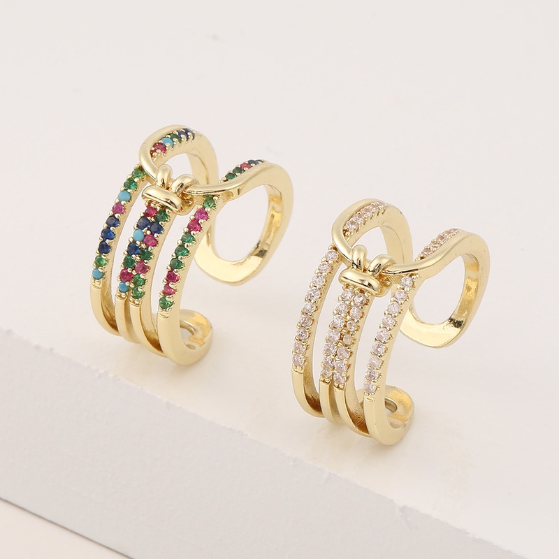 fashion geometric wide multilayer open ring wholesale
