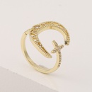 Fashion Moon Star Gold Hollow Diamond Open Ring Wholesalepicture13