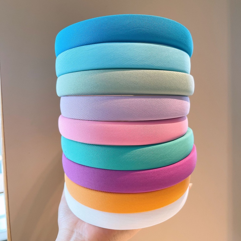 Retro simple candycolored sponge thick hairband