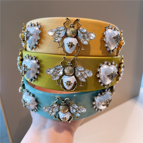 Korean Style Bee Strass Perle Herz Blume Knospe Haarband's discount tags