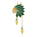 personality ethnic Indian green diamond sapphire long tassel earringspicture9