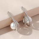 Korean fashion simple pearl microinlaid zircon goldplated earringspicture8