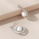 Korean fashion simple pearl microinlaid zircon goldplated earringspicture9