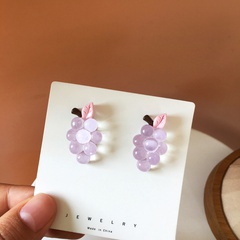 Korean Style Cute Purple Grape Earrings