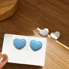 Simple Heart Shape Dripping Oil Earrings