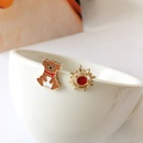 Personality Petite Cartoon Cute Bear Sun Flower Stud Earringspicture10