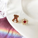 Personality Petite Cartoon Cute Bear Sun Flower Stud Earringspicture12