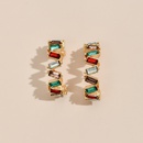 Fashion rainbow color diamond Cshaped earringspicture8