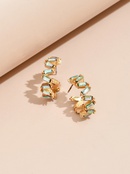 Fashion rainbow color diamond Cshaped earringspicture13